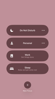Press the required focus mode to activate or deactivate it immediately. Press the required focus mode to activate or deactivate it immediately.