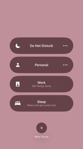 Press the required focus mode to activate or deactivate it immediately. Press the required focus mode to activate or deactivate it immediately.