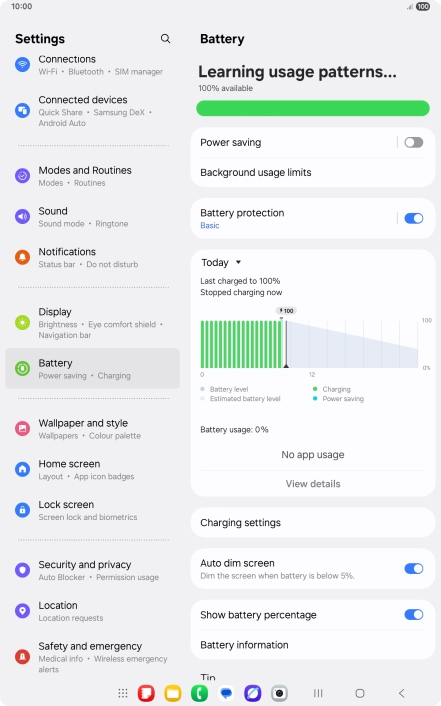 Press the indicator next to 
