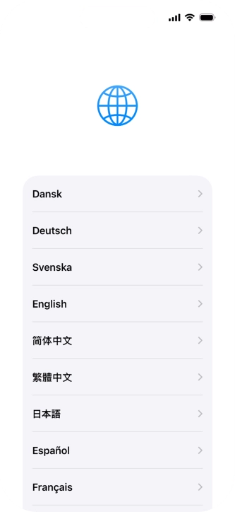 Press the required language.