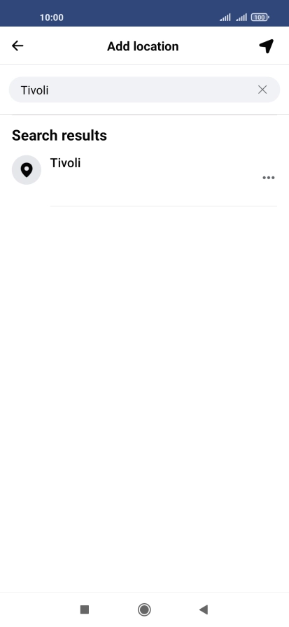 Press the required location. Press the required location.