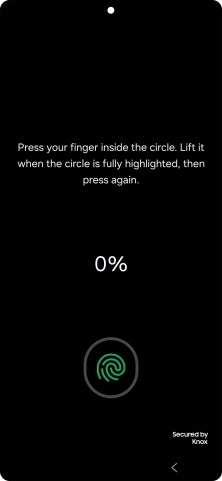 Follow the instructions on the screen to create the phone lock code using your fingerprint. Follow the instructions on the screen to create the phone lock code using your fingerprint.