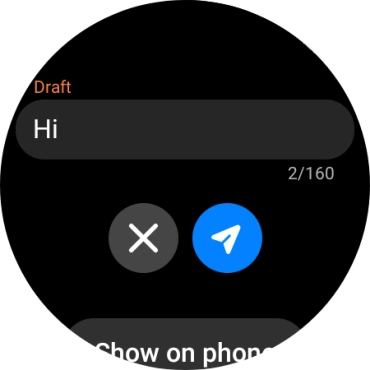 Press the send icon. Press the send icon.