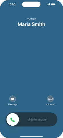 Press and drag the accept call icon right. Press and drag the accept call icon right.