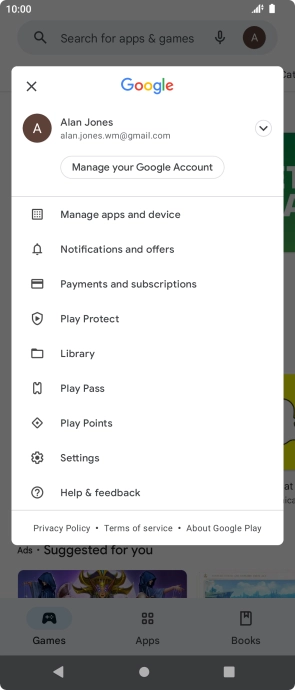 Press Manage apps and device.