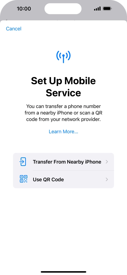 Press Use QR Code.