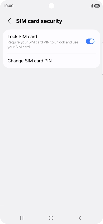 Press Change SIM card PIN. Press Change SIM card PIN.