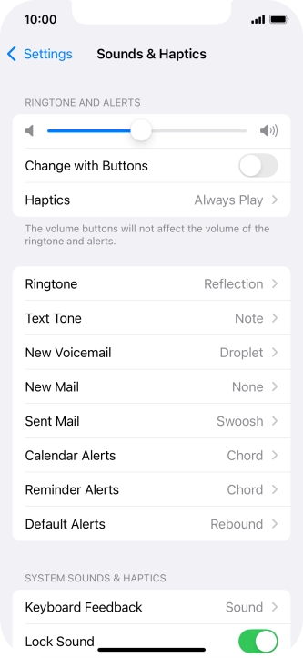 Press Text Tone.