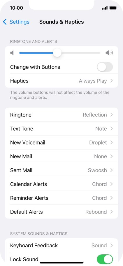 Press Text Tone.