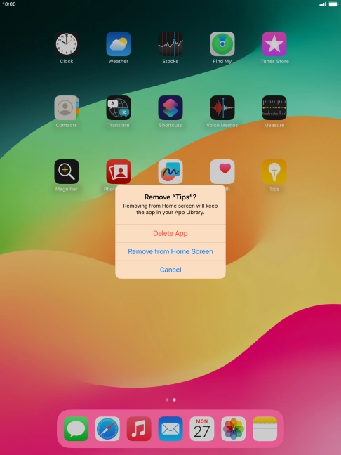 Press Delete App. Press Delete App.