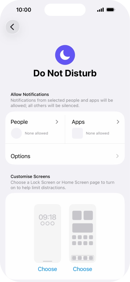 Press People and follow the instructions on the screen to select which contacts you would like to receive calls and notifications from when Do Not Disturb is turned on.