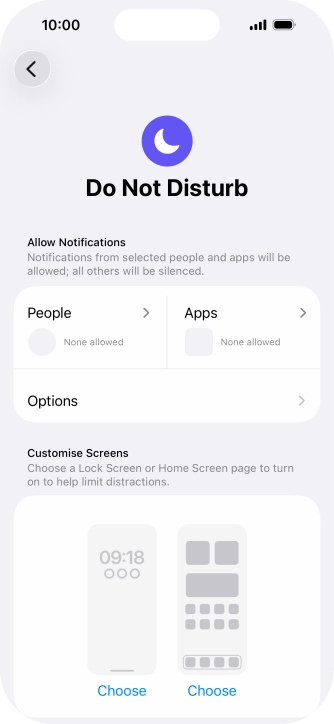 Press People and follow the instructions on the screen to select which contacts you would like to receive calls and notifications from when Do Not Disturb is turned on. Press People and follow the instructions on the screen to select which contacts you would like to receive calls and notifications from when Do Not Disturb is turned on.