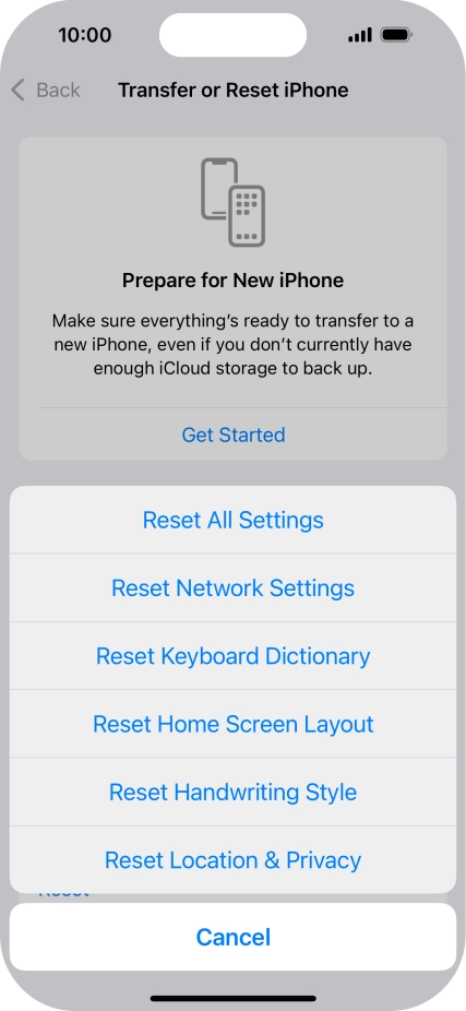 Press Reset Network Settings.