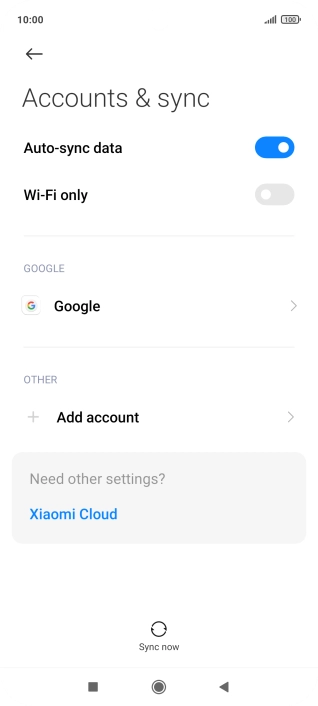 Press the required account.