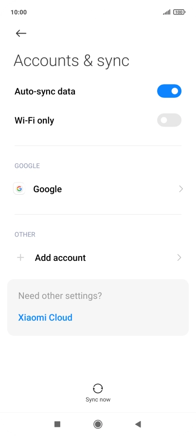 Press the required account.