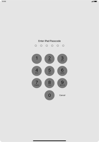 Use the lock code you created. The app is now locked.