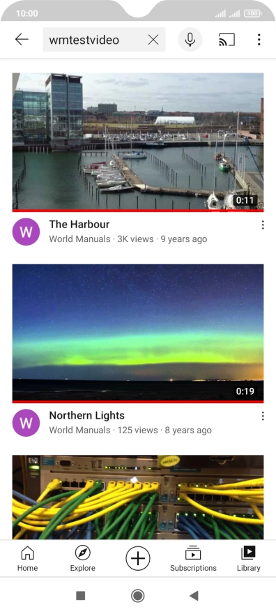 Press the required video clip. Press the required video clip.