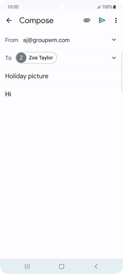Press the attachment icon. Press the attachment icon.