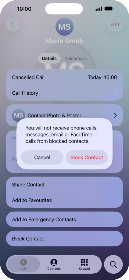 Press Block Contact.