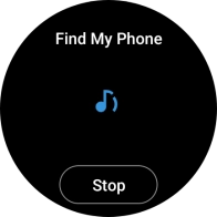 Press Stop when you've found your phone. Press Stop when you've found your phone.