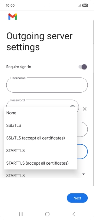 Press SSL/TLS.