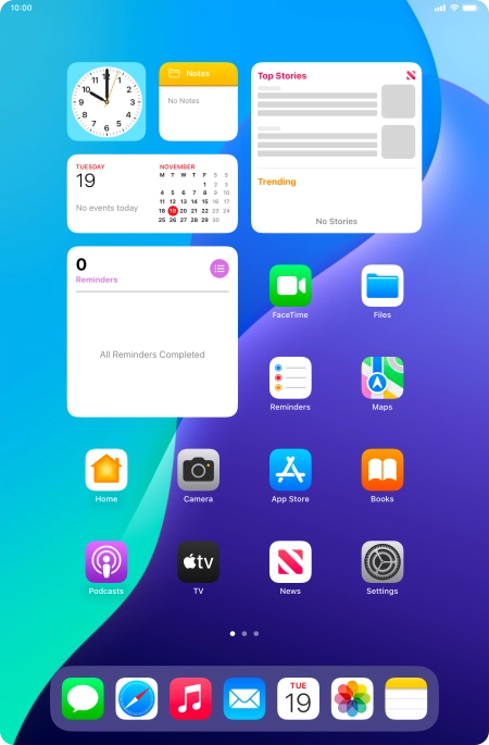 The Wi-Fi icon shows that your tablet is connected to a Wi-Fi network.