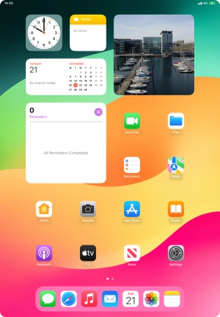 The battery charging icon shows that the battery is charging.