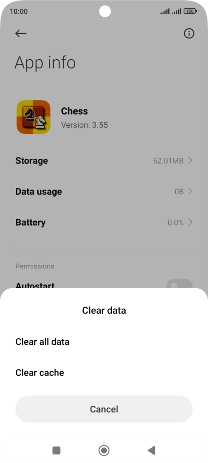 Press Clear cache.