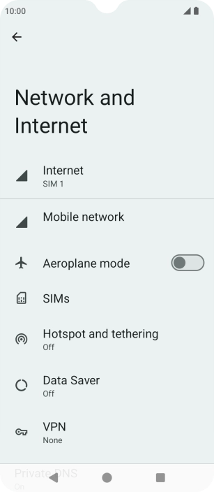 Press Mobile network. Press Mobile network.