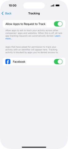Press the indicator next to 