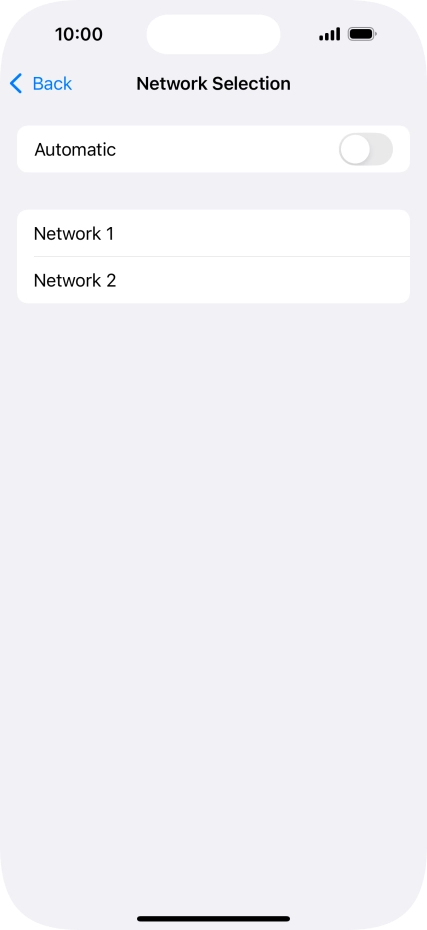 If you turn off the function, press the required network.