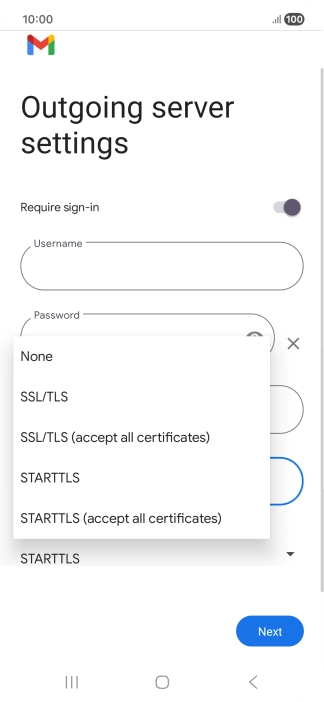 Press SSL/TLS.