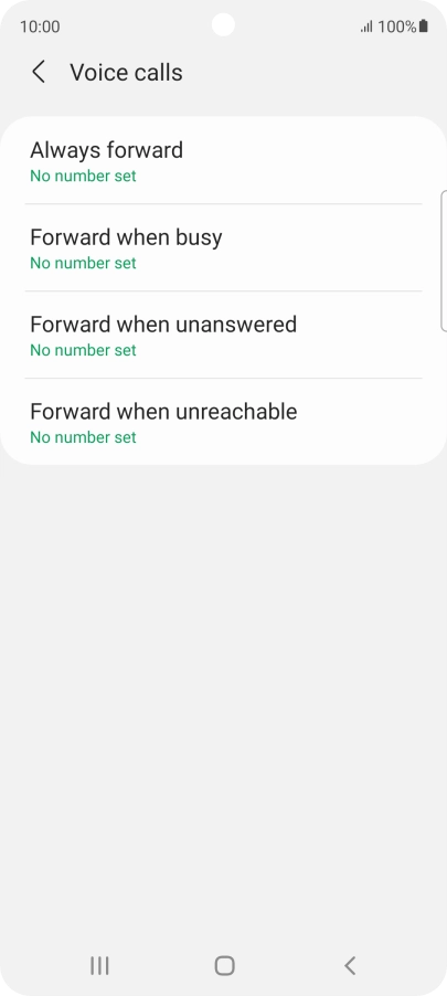 Press the required divert type.