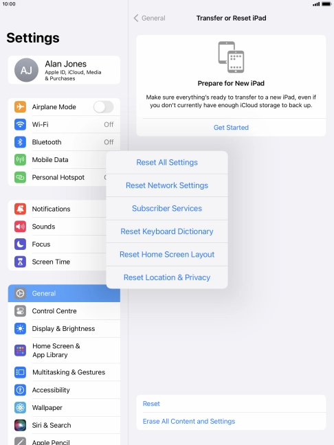 Press Reset All Settings.