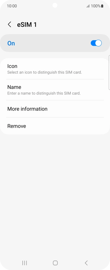 Press Remove and follow the instructions on the screen to delete your eSIM.