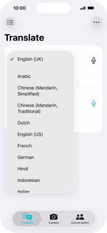 Press the required source language.