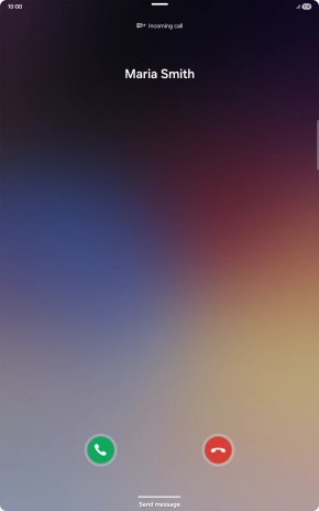 Press and drag the accept call icon right. Press and drag the accept call icon right.