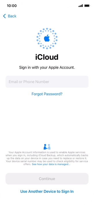 Press Email or Phone Number and key in the username for your Apple ID. Press Email or Phone Number and key in the username for your Apple ID.