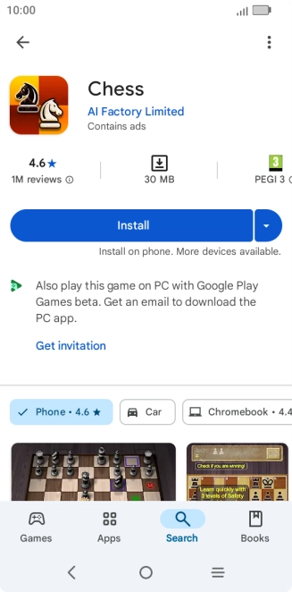 Press Install and follow the instructions on the screen to install the app. Press Install and follow the instructions on the screen to install the app.