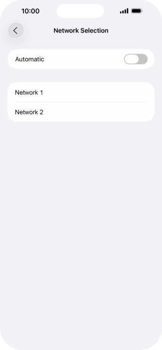 If you turn off the function, press the required network.