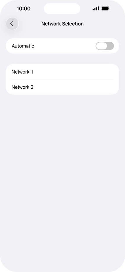 If you turn off the function, press the required network.
