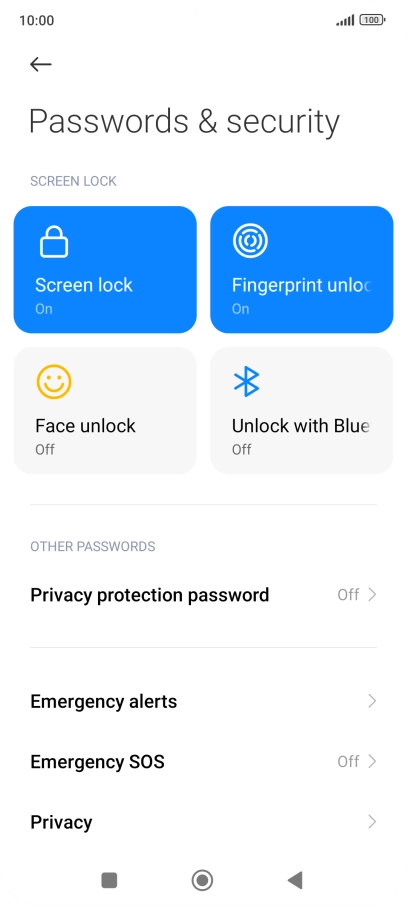 Press Screen lock.