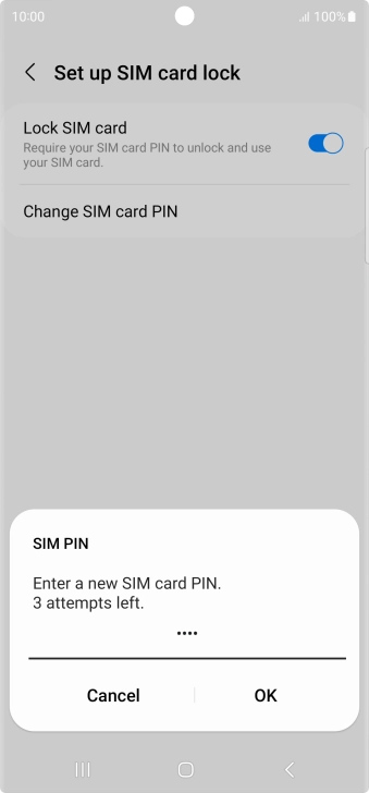 Key in a new four-digit PIN and press OK. Key in a new four-digit PIN and press OK.