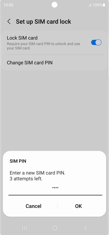 Key in a new four-digit PIN and press OK. Key in a new four-digit PIN and press OK.