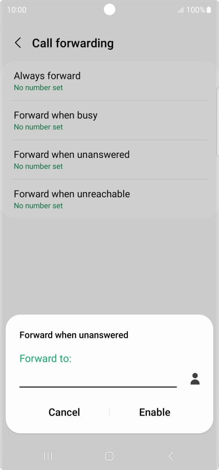Key in +447836121121 and press Enable.