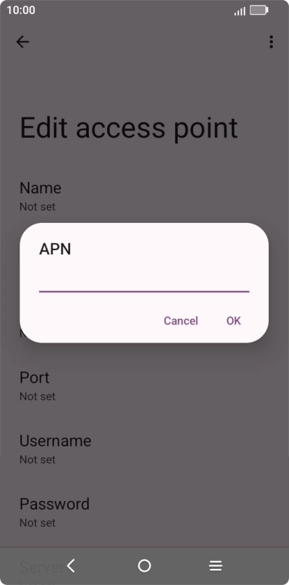 Key in wap.vodafone.co.uk and press OK.