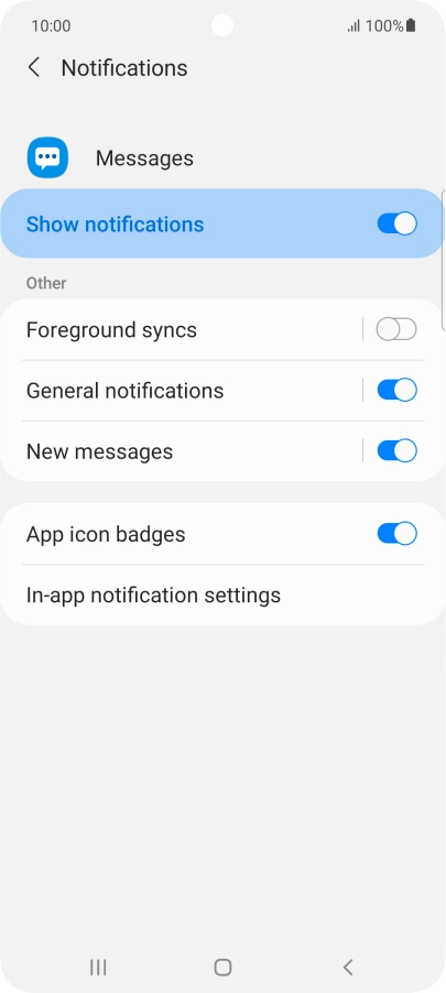 Press the indicator next to 
