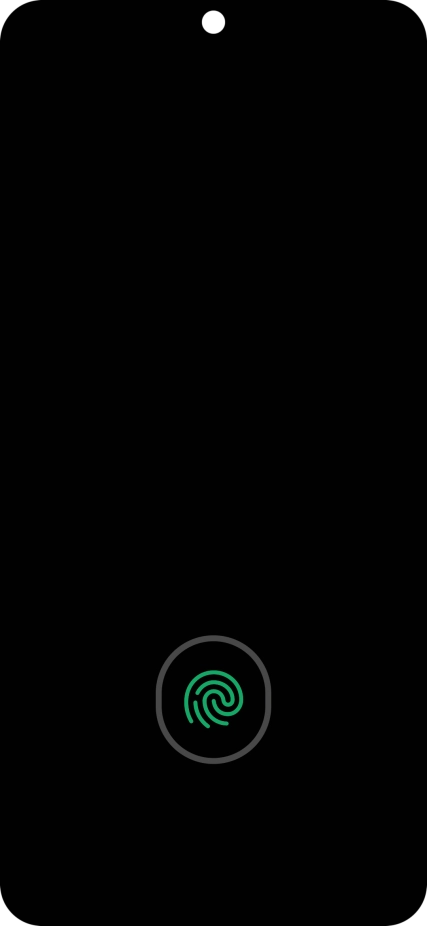 Place your finger on the fingerprint sensor to unlock your phone.