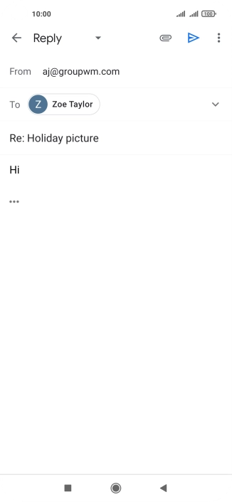 Write the required text and press the send icon.