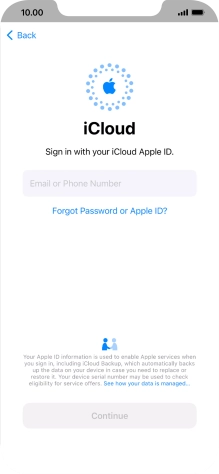 Press Email or Phone Number and key in the username for your Apple ID. Press Email or Phone Number and key in the username for your Apple ID.